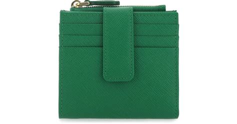 prada green mens wallet